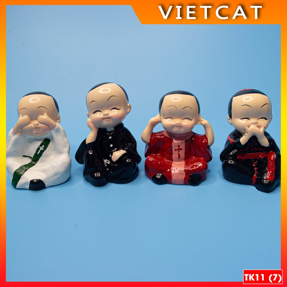 Set of four mini statues TK11 - Unique Catholic gift for fathers, deacons - Priests - Bishops