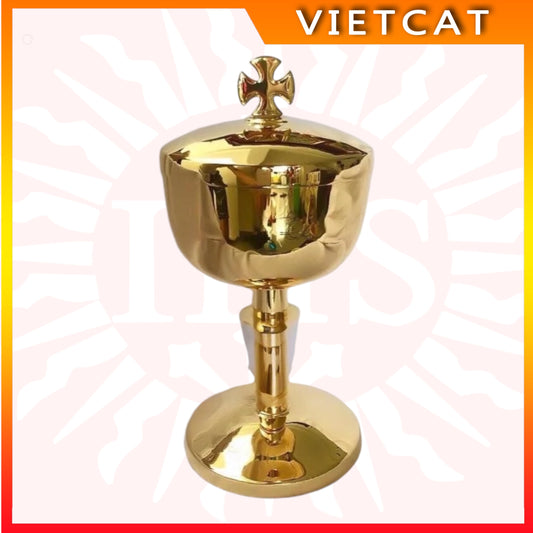 NSCB18 Chalice - Cibore Classic Gold Plated Holy Communion Vessel (300 loaves) - Catholic gift, ordination ceremony, priests