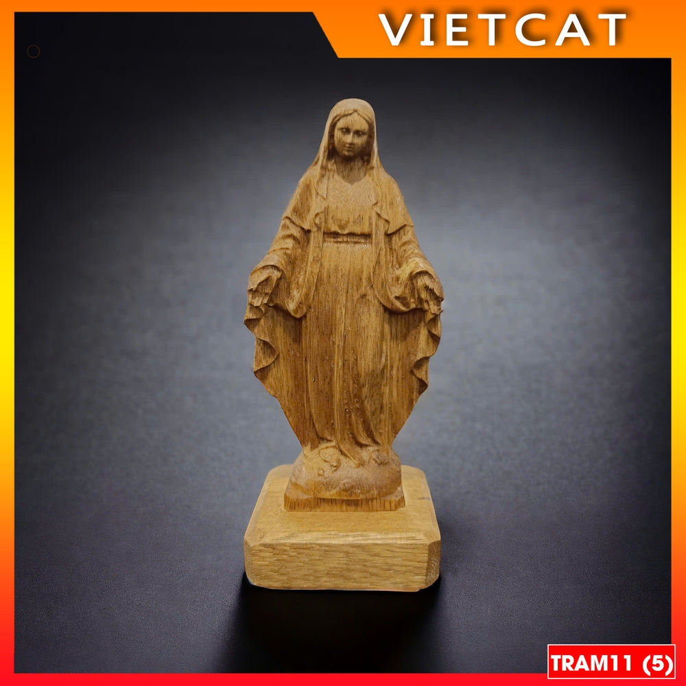 Agarwood statue of Our Lady of Grace 15cm TRAM 11 for car, table, Catholic gift