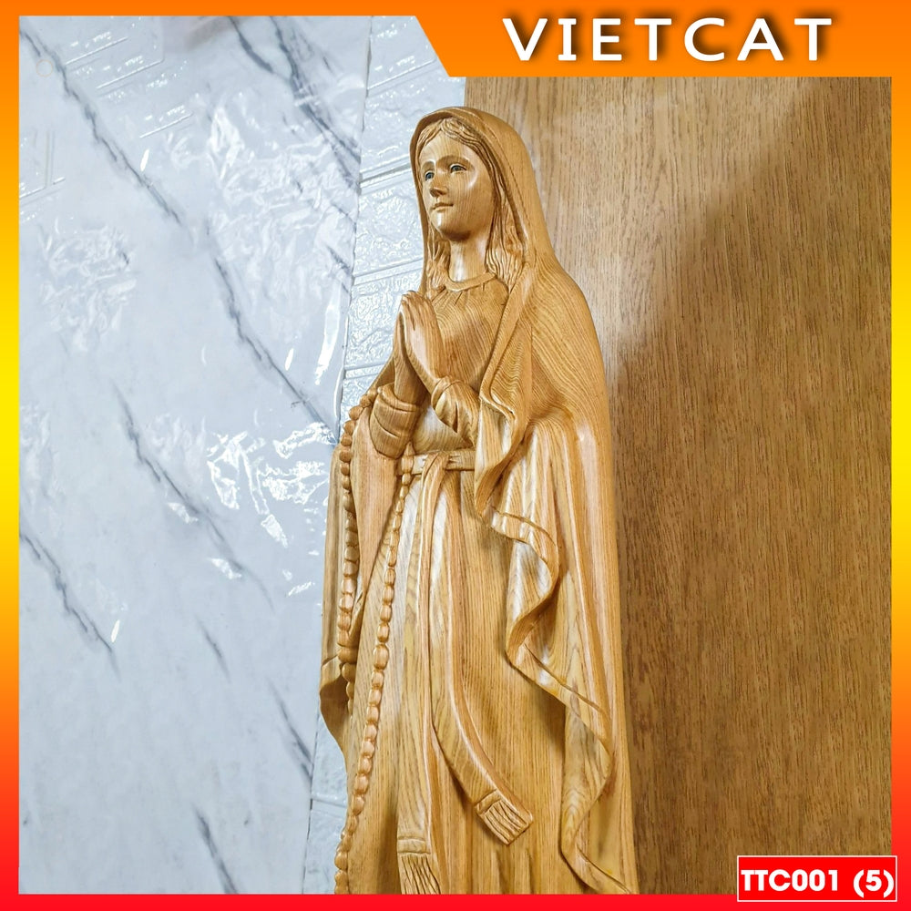 Combo set of 3 beautiful Pơmu Wood Catholic Altar statues 40cm 50cm 60cm TTC001