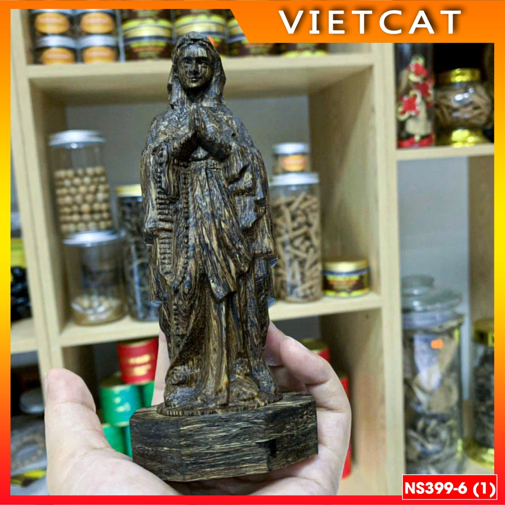 NS399 High-quality Agarwood statue of Our Lady of Grace / Loudres / St. Joseph 15cm for car, table Catholic gift