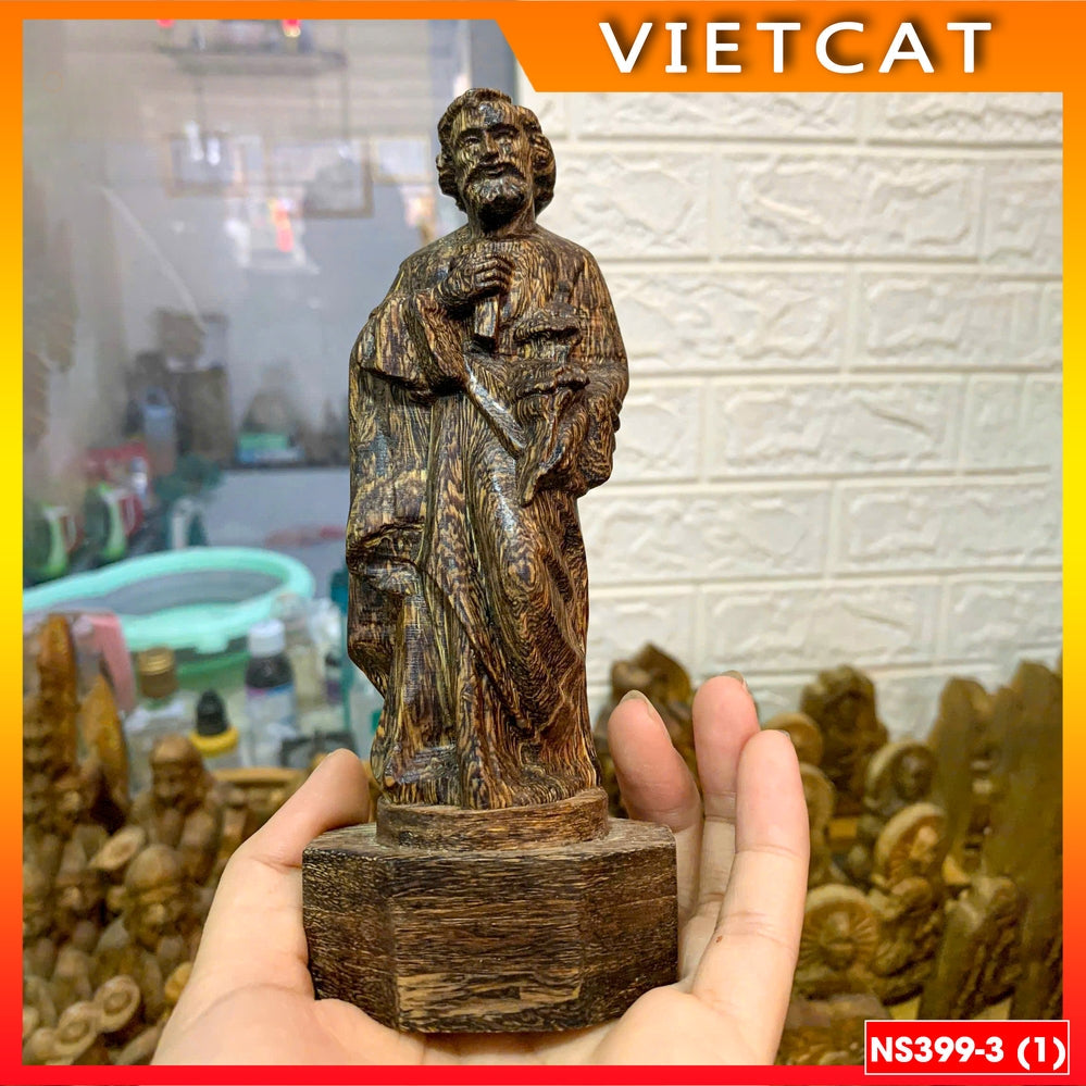 NS399 High-quality Agarwood statue of Our Lady of Grace / Loudres / St. Joseph 15cm for car, table Catholic gift