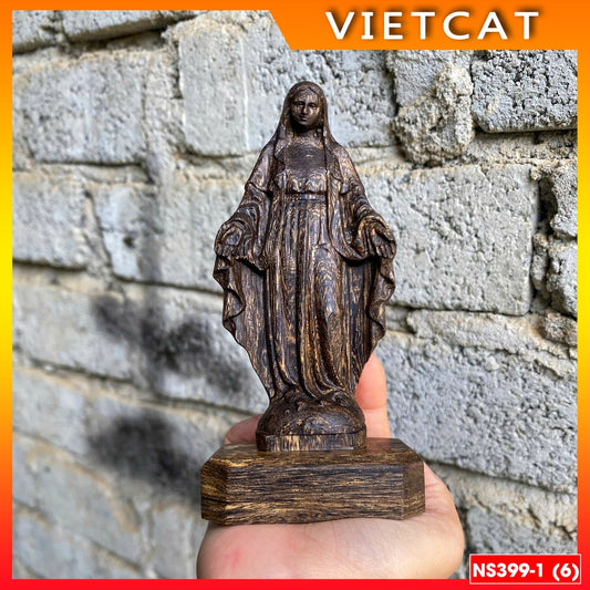 NS399 High-quality Agarwood statue of Our Lady of Grace / Loudres / St. Joseph 15cm for car, table Catholic gift