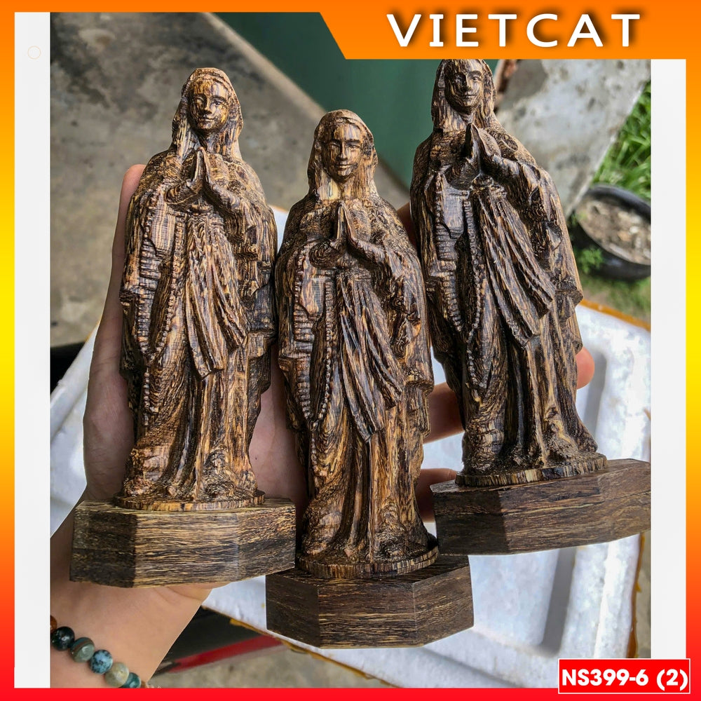 NS399 High-quality Agarwood statue of Our Lady of Grace / Loudres / St. Joseph 15cm for car, table Catholic gift