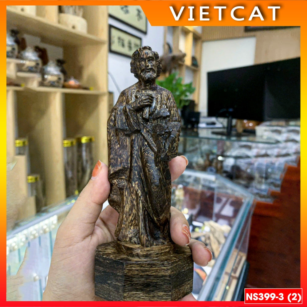 NS399 High-quality Agarwood statue of Our Lady of Grace / Loudres / St. Joseph 15cm for car, table Catholic gift