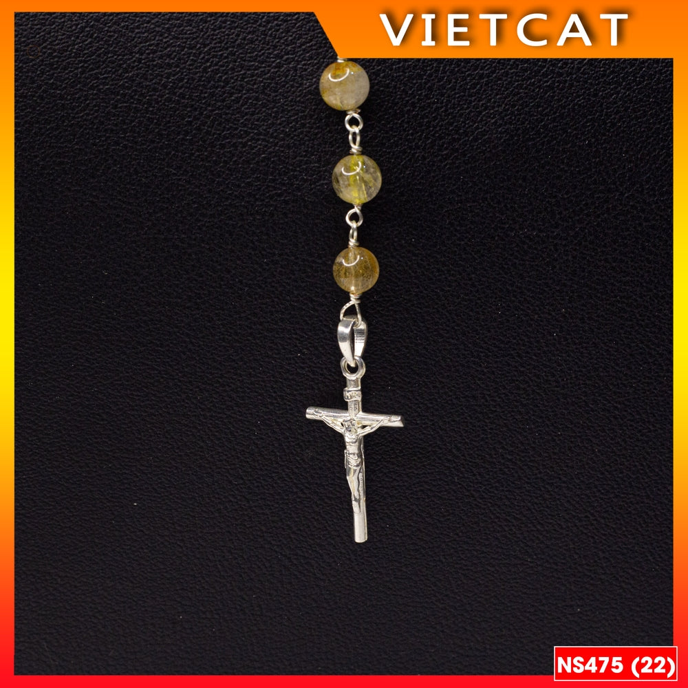 Rosary - Beautiful 50-beaded real stone rosary - Catholic gift NS475