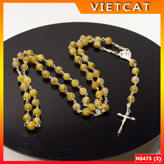 Rosary - Beautiful 50-beaded real stone rosary - Catholic gift NS475
