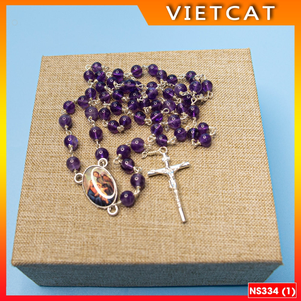 Rosary - 50 Stone Rosary - Model NS334 - Delicate and meaningful Catholic gift