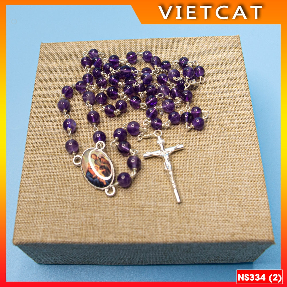 Rosary - 50 Stone Rosary - Model NS334 - Delicate and meaningful Catholic gift