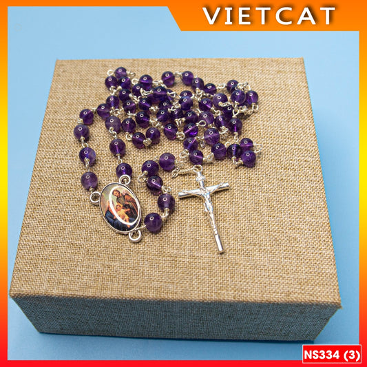 Rosary - 50 Stone Rosary - Model NS334 - Delicate and meaningful Catholic gift