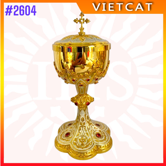 #2604 Premium Vietnamese Imported Gilded Brass Ciborium