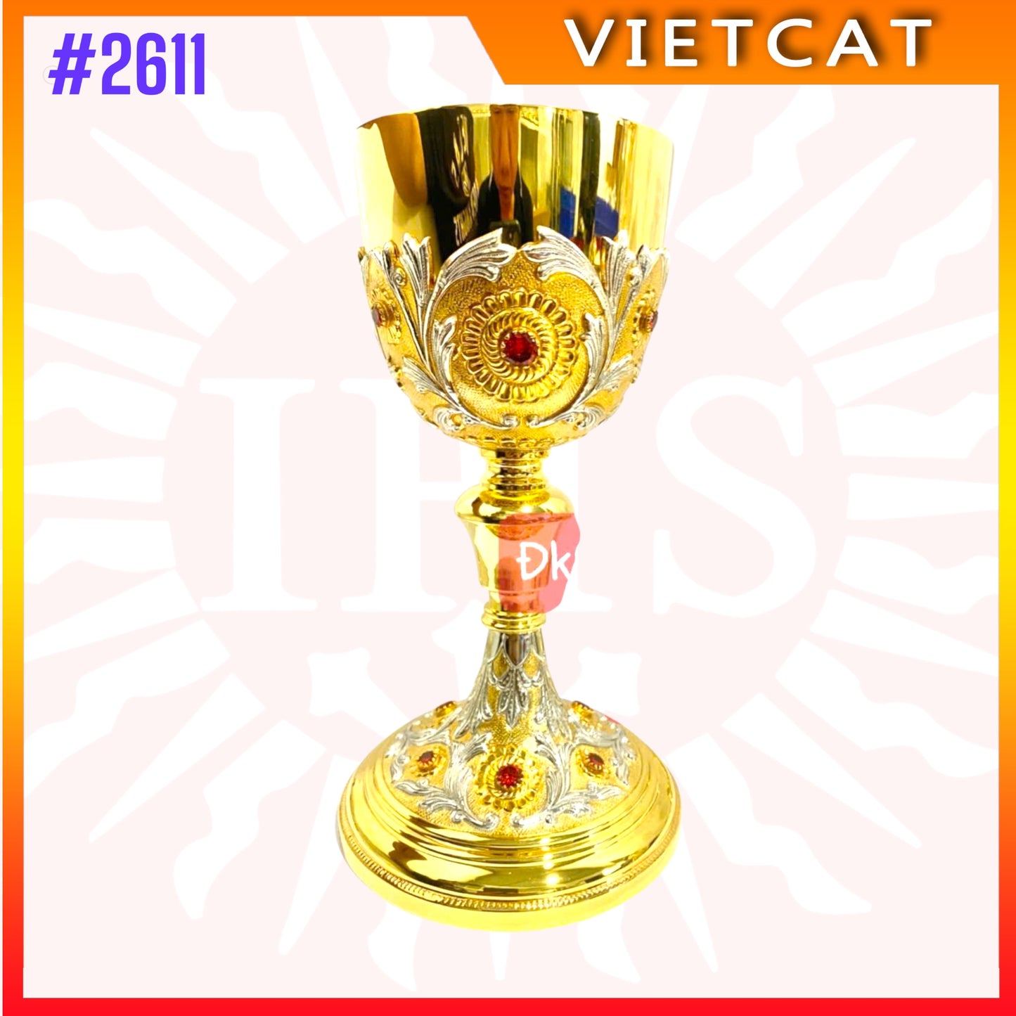 #2611 Premium Vietnamese Imported Gilded Brass Chalice l H21.2cm