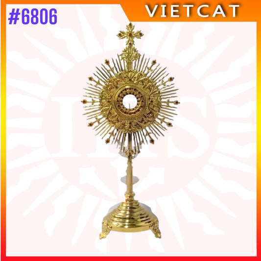 #6806 New Premium Vietnamese Gold-Plated Brass Monstrance｜H50 cm