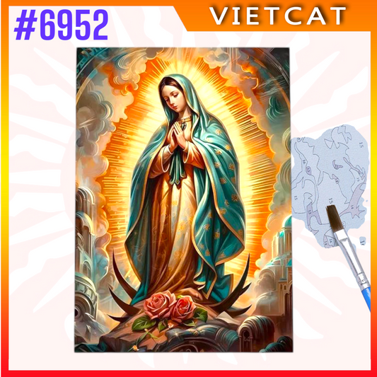 #6952 Our Lady of Guadalupe DIY Paint-by-Numbers Canvas Painting｜Unpainted