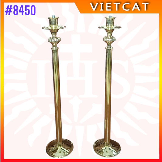 #8450 Brass Candlestick | Made in Vietnam  | H 68cm