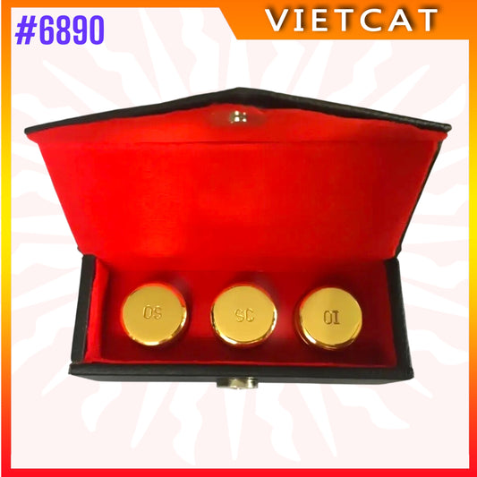 #6890 Vietnam Imported Brass Holy Oil Containers Set｜3 Pieces with Case