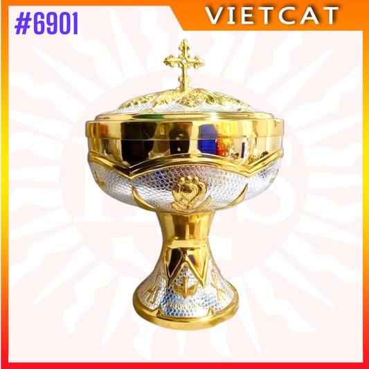 #6901 Premium Gold-Plated Brass Ciborium｜Elegant & Sacred Design