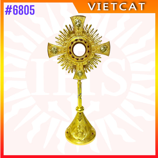 #6805 New Premium Vietnamese Gold-Plated Brass Monstrance｜H80 cm