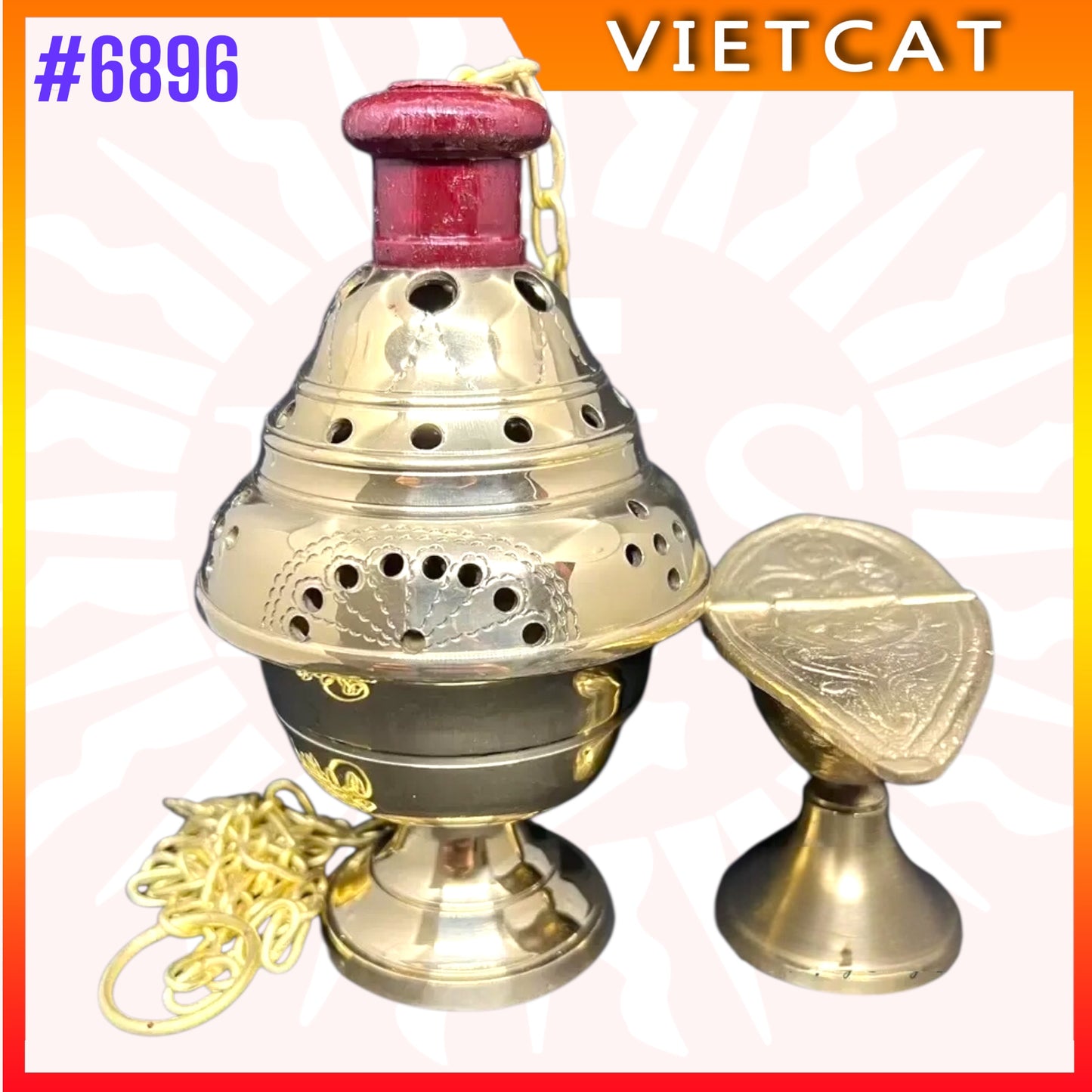 #6896 Premium Vietnam Imported Brass Thurible Set｜Incense Burner ｜H30 cm