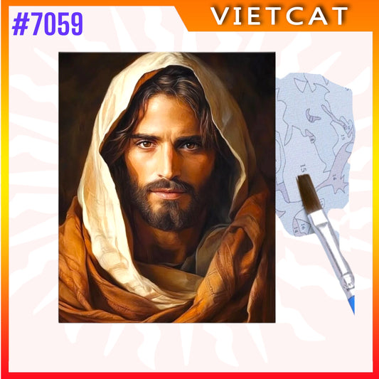 #7059 Portrait of Jesus DIY Paint-by-Numbers Canvas Painting｜Unpainted