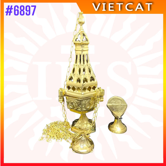 #6897 Premium Vietnam Imported Brass Thurible Set｜Incense Burner ｜H30 cm