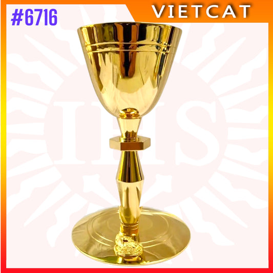 #6716 Minimalist Chalice｜Geometric Elegance | Gold-plated Brass