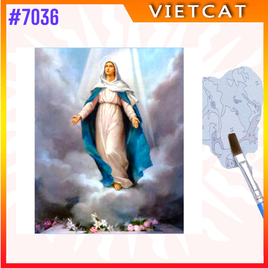 #7036 The Assumption of Mary DIY Paint-by-Numbers Canvas Painting｜Unpainted