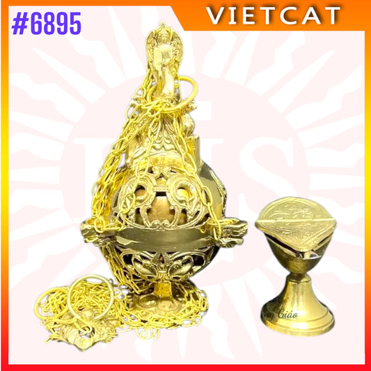 #6895 Premium Vietnam Imported Brass Thurible Set｜Incense Burner ｜H30 cm