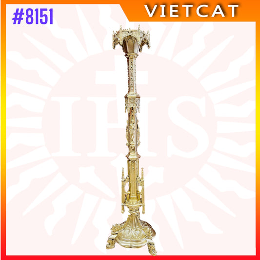 #8151 Premium Gothic Style Copper Altar Candlestick | Made-in-Vietnam | H110cm