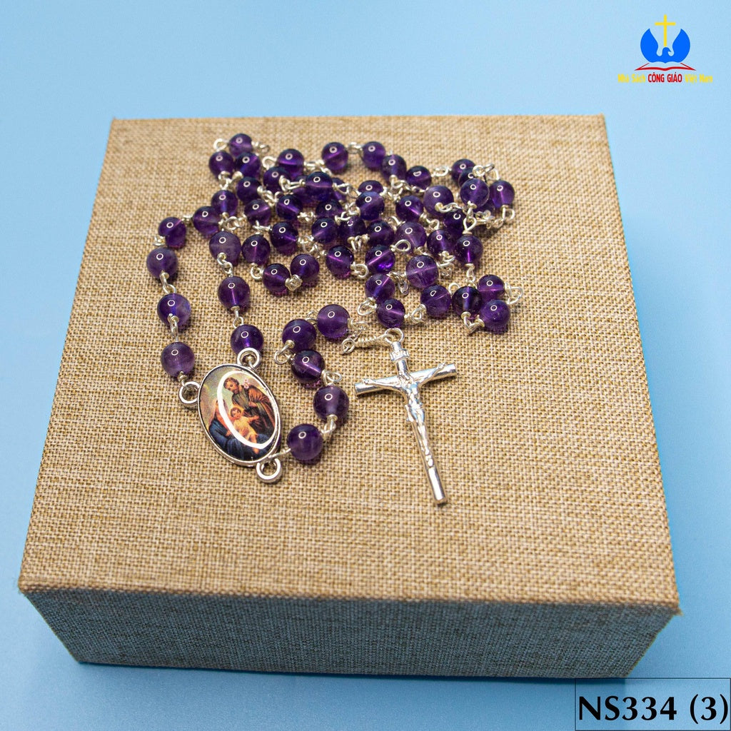 Rosary - 50 Stone Rosary - Model NS334 - Delicate and meaningful Catholic gift