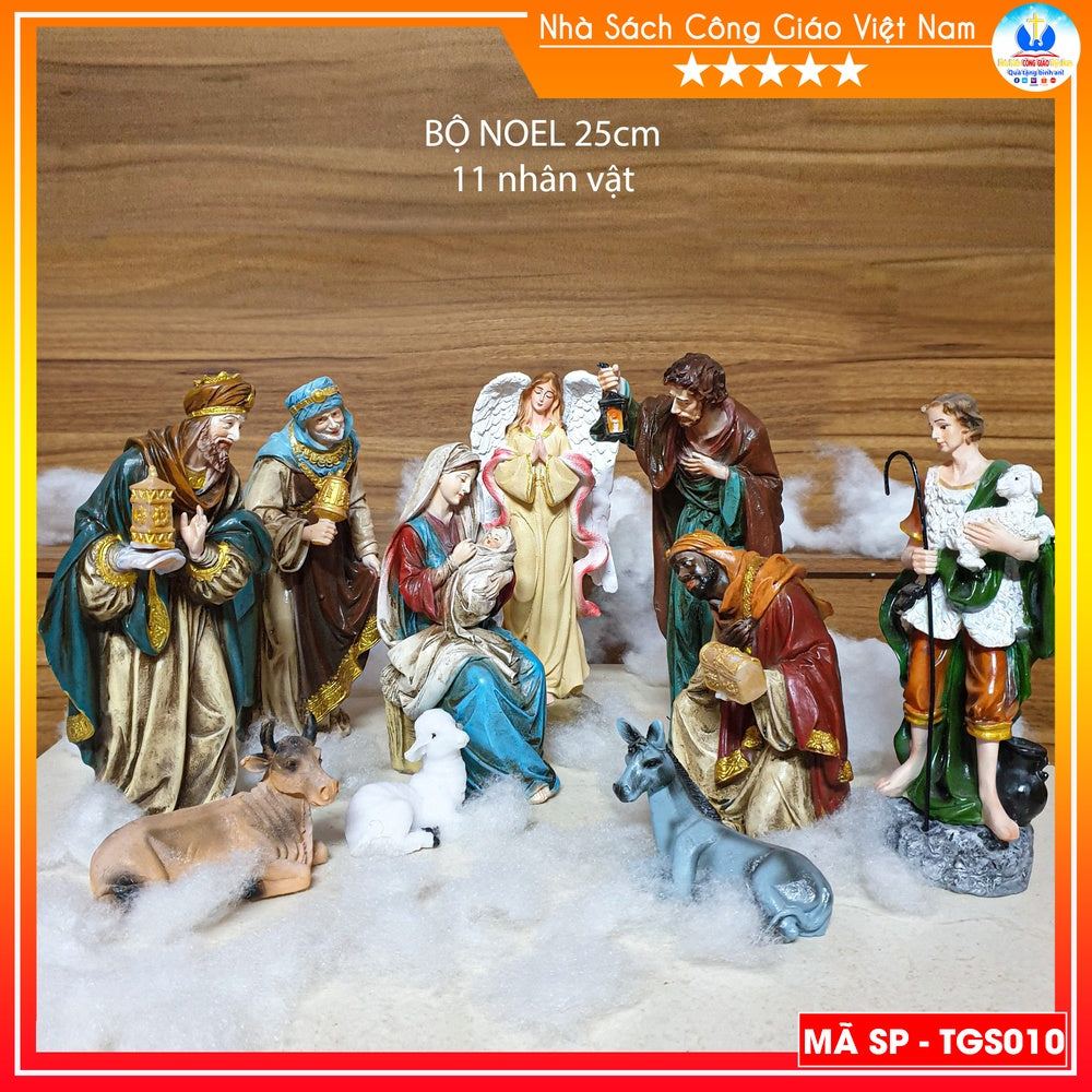 Christmas Santa Statue Set 25cm (11 statues) Composite TGS010 Catholic gift, Christmas decoration