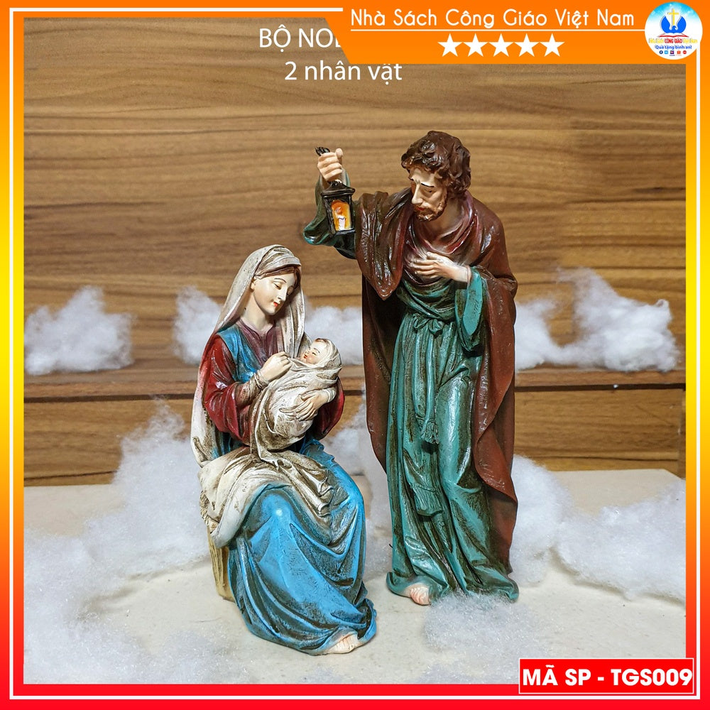Christmas Santa Statue Set 25cm (2 statues) Composite TGS009 Catholic gift, Christmas decoration
