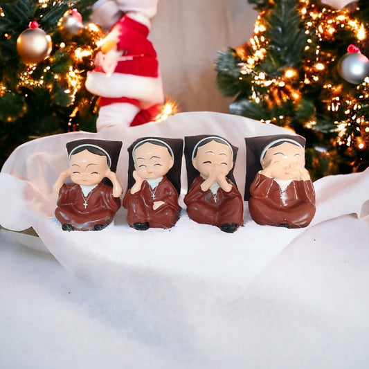 Four no statue - Brown Robe Nun Model - Meaningful gift - Meaningful gift for nuns, memories, friends - Catholic gift TK18