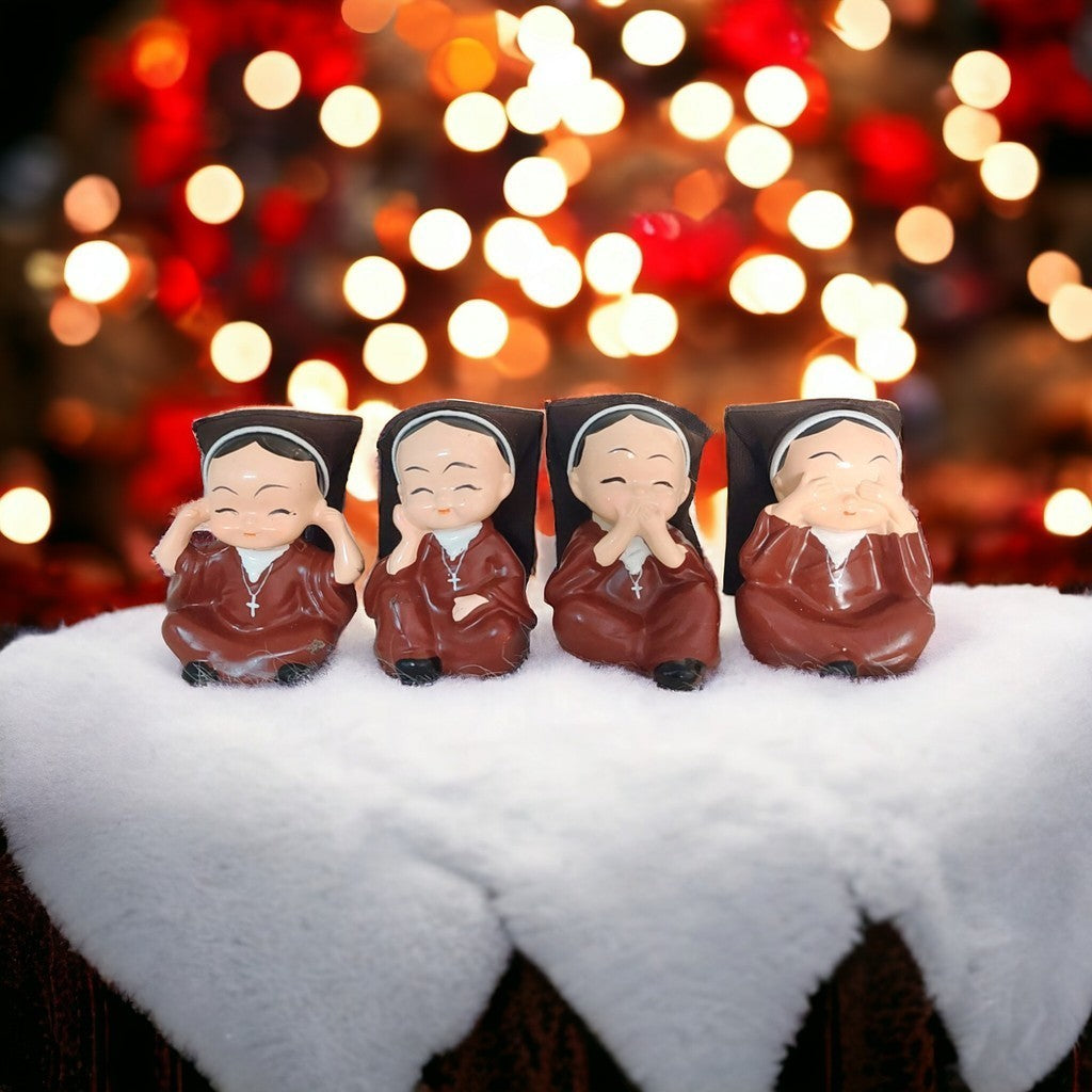 Four no statue - Brown Robe Nun Model - Meaningful gift - Meaningful gift for nuns, memories, friends - Catholic gift TK18
