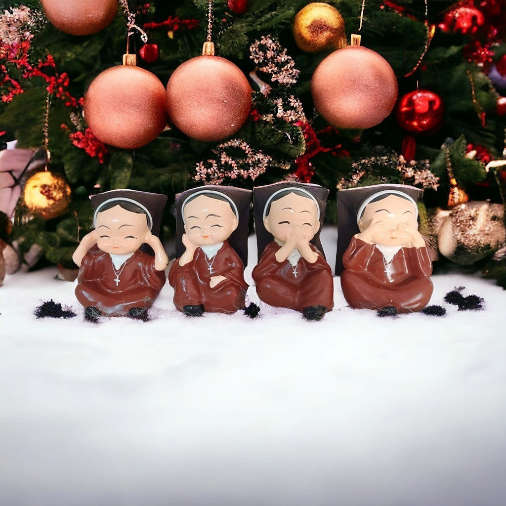 Four no statue - Brown Robe Nun Model - Meaningful gift - Meaningful gift for nuns, memories, friends - Catholic gift TK18