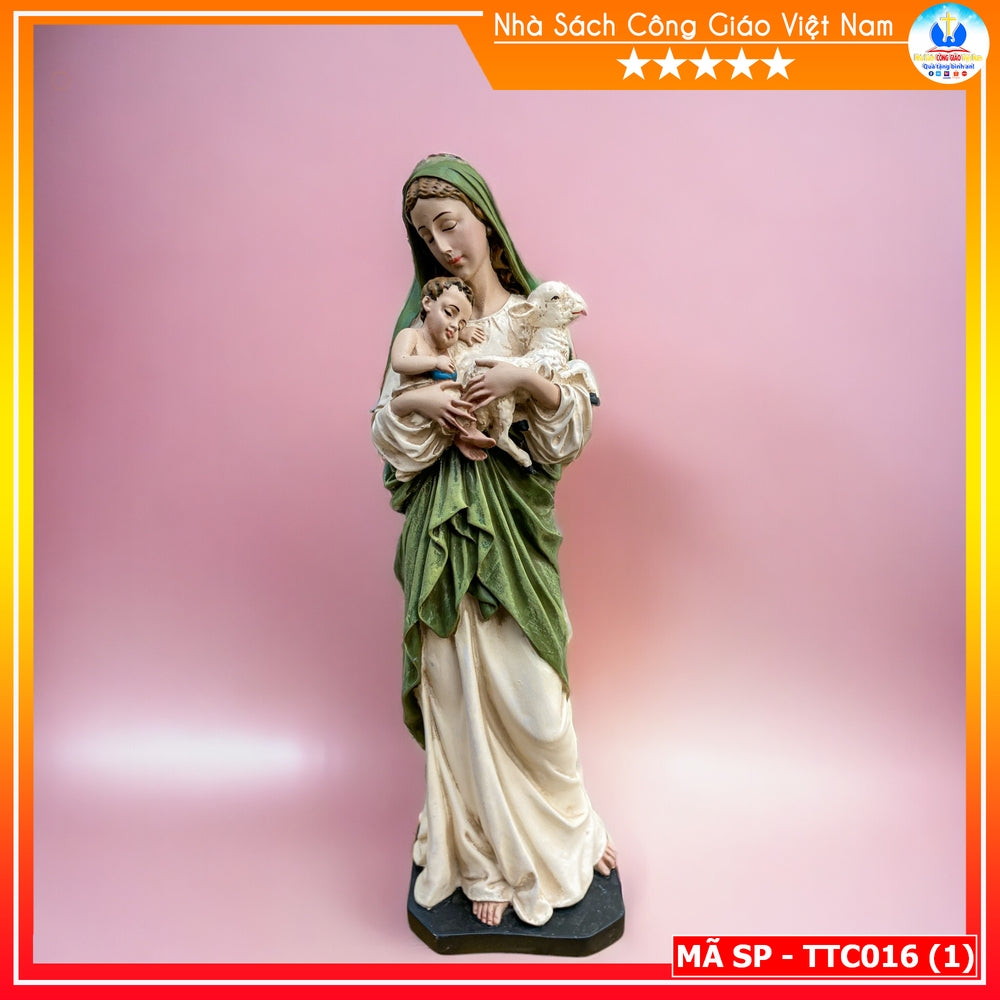 Statue of Virgin Mary holding Jesus 30cm High-grade Composite TTC016