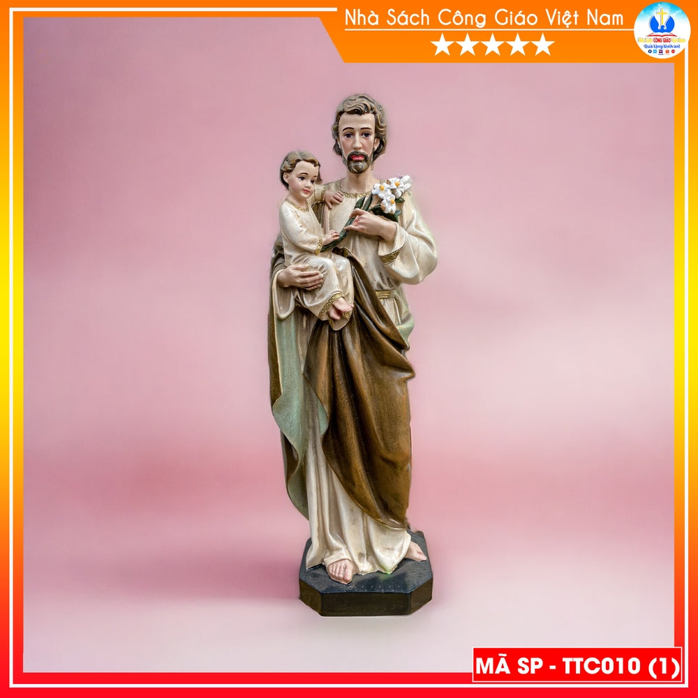 Saint Joseph holding Jesus 25cm Premium Composite TTC010 - Catholic Gift